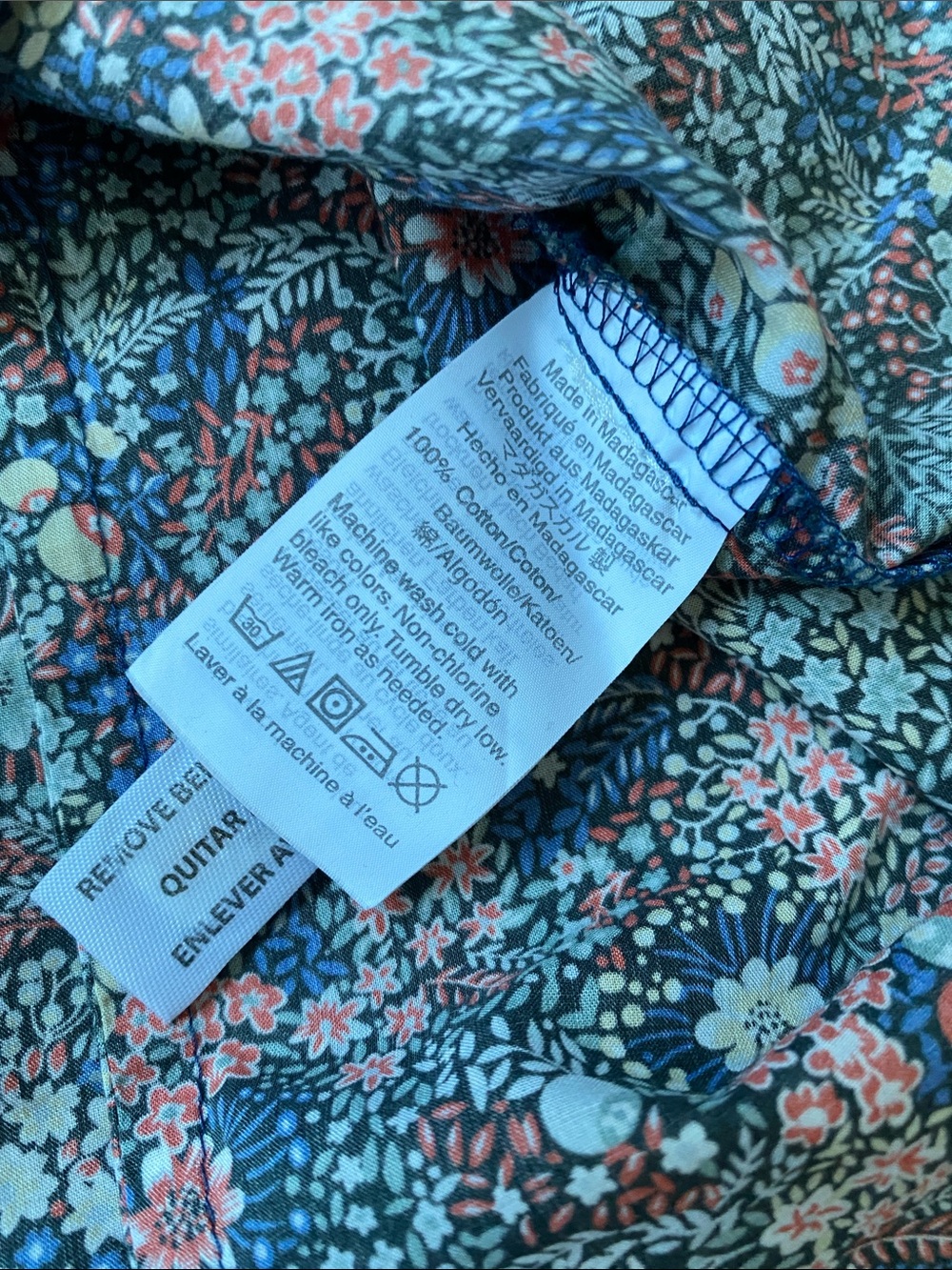 J. Crew Liberty Fabric Floral Button-Down Shirt in Navy Multi - Picture 9 of 10